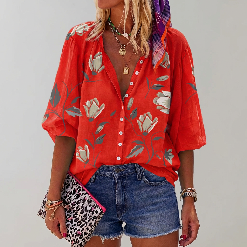 Blusa Floreale Estiva per Donne