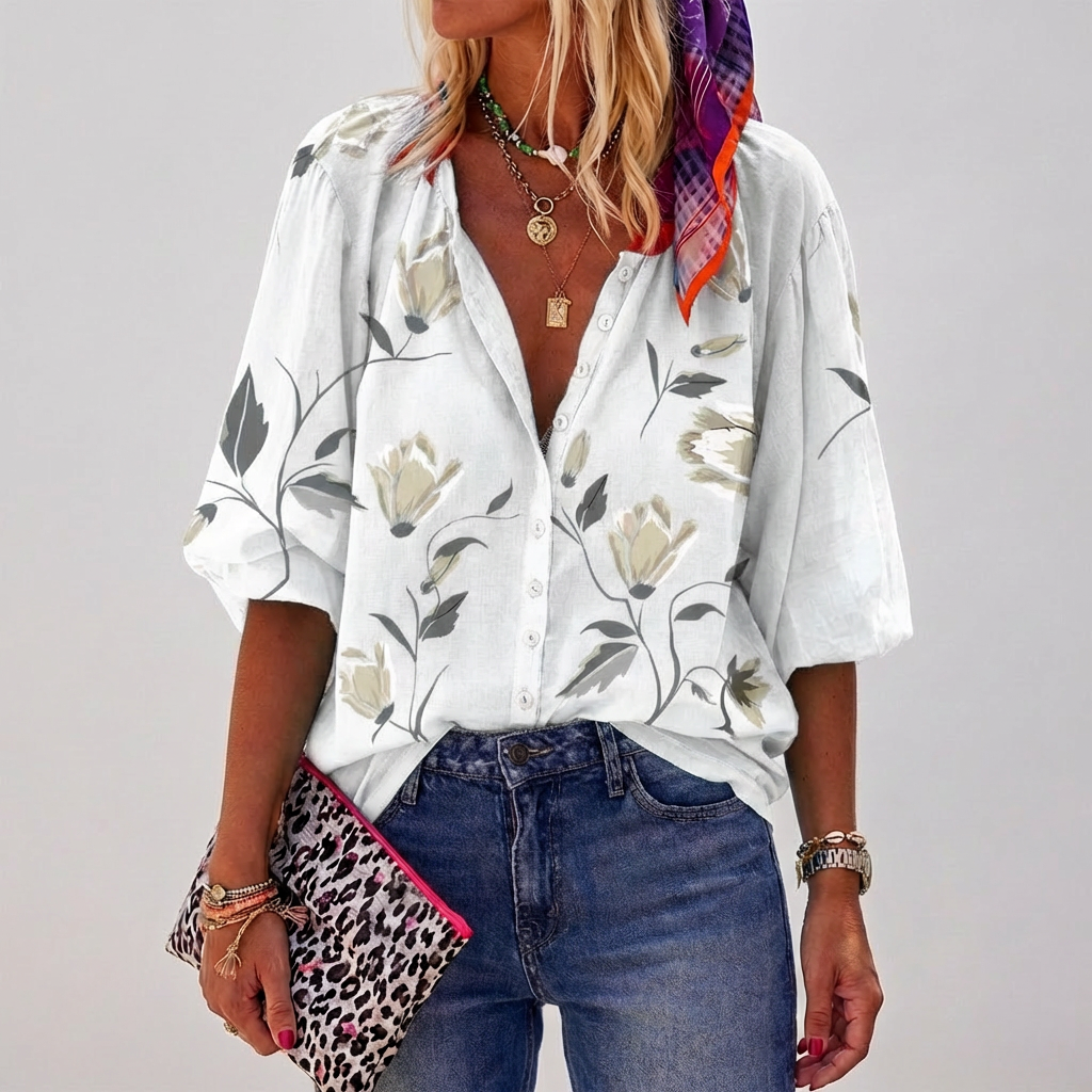 Blusa Floreale Estiva per Donne