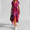 Abito Maxi Estivo Floreale con Scollo a V Elegante per Donne