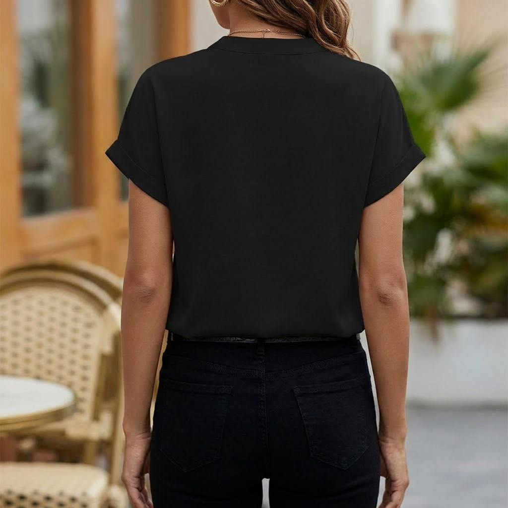 Blusa Elegante a V Collo Incanto Timeless per Donne