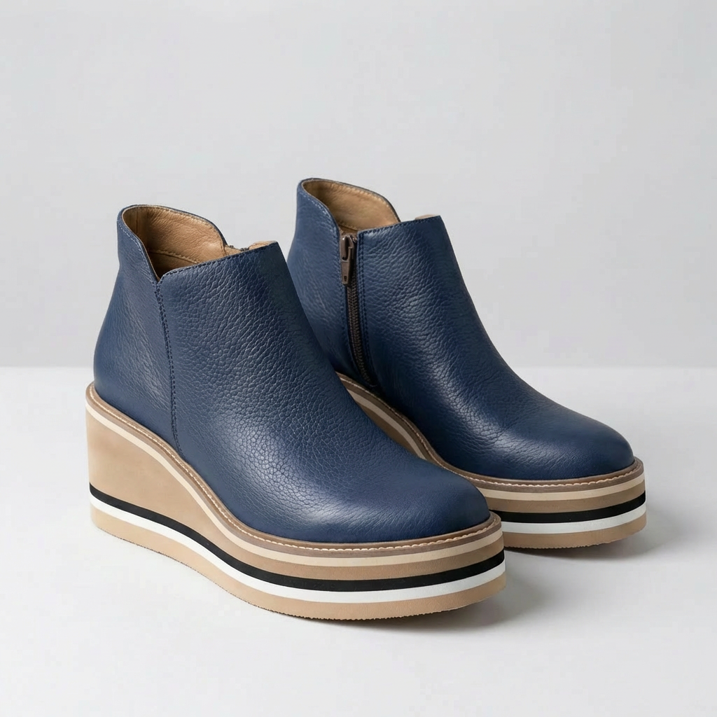Stivale alla Caviglia Donna con Tacco a Wedge