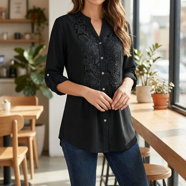 Blusa in Pizzo Elegante con Ricamo