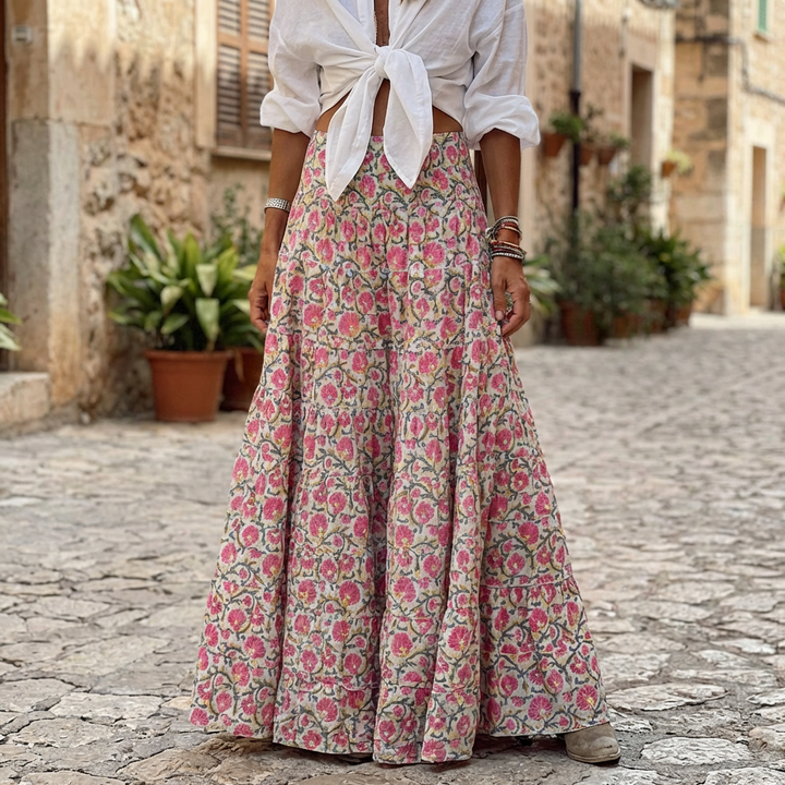 Gonna Maxi Bohemien con Stampa per Donne