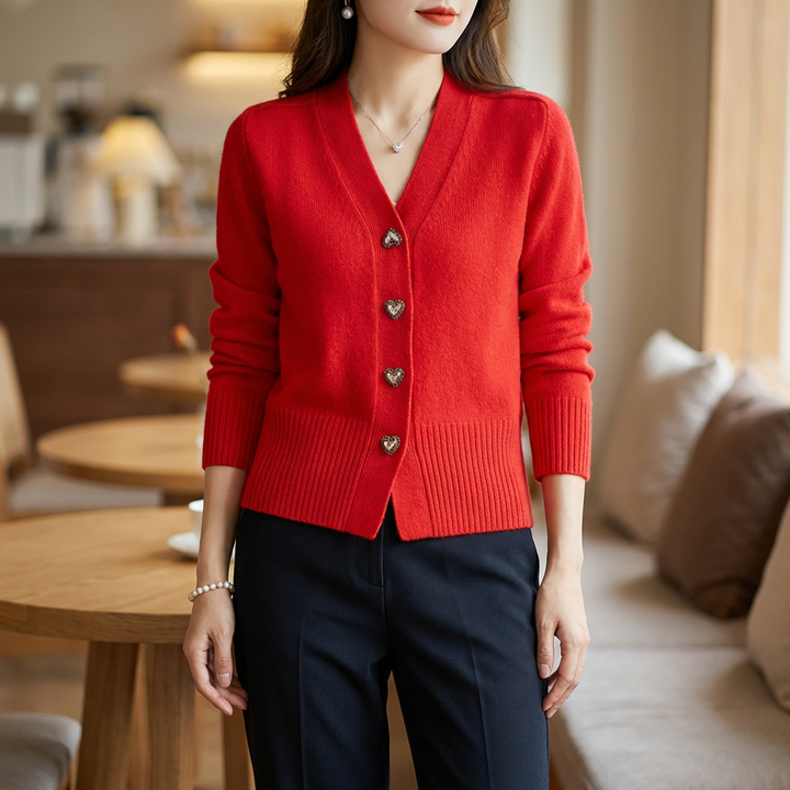 Cardigan In Maglia Con Scollo A V Per Donne
