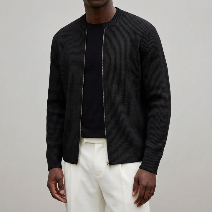 Cardigan in Maglia con Zipper Casual per Uomini