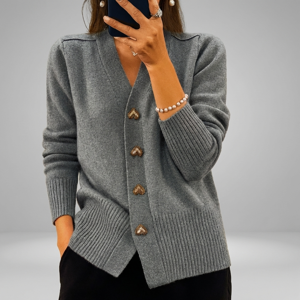 Cardigan In Maglia Con Scollo A V Per Donne