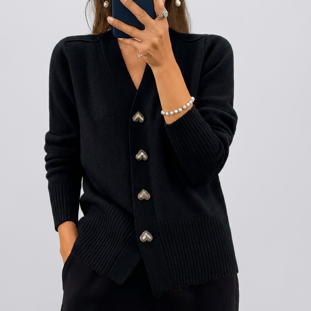 Cardigan In Maglia Con Scollo A V Per Donne