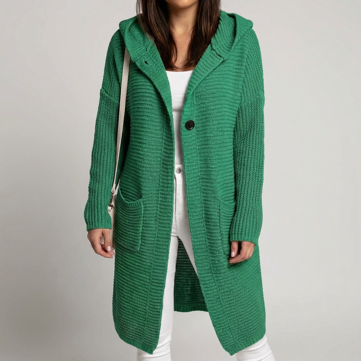 Cardigan Con Cappuccio In Maglia Comoda Per Donne