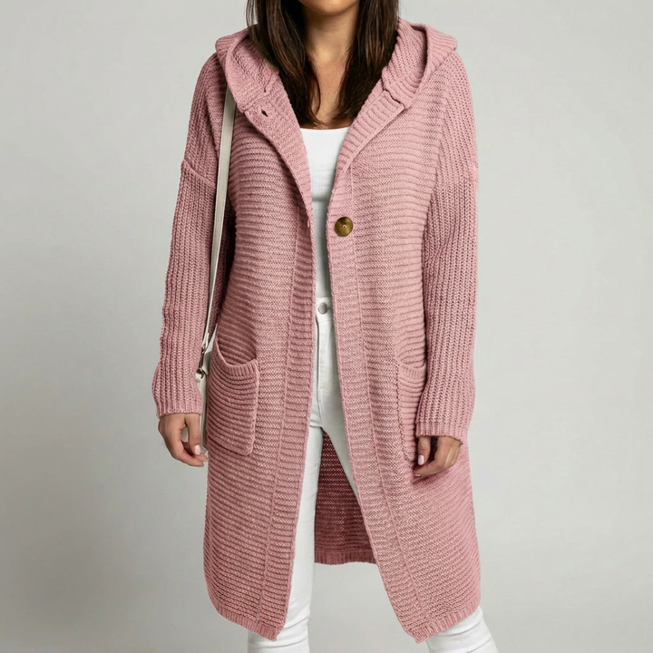 Cardigan Con Cappuccio In Maglia Comoda Per Donne