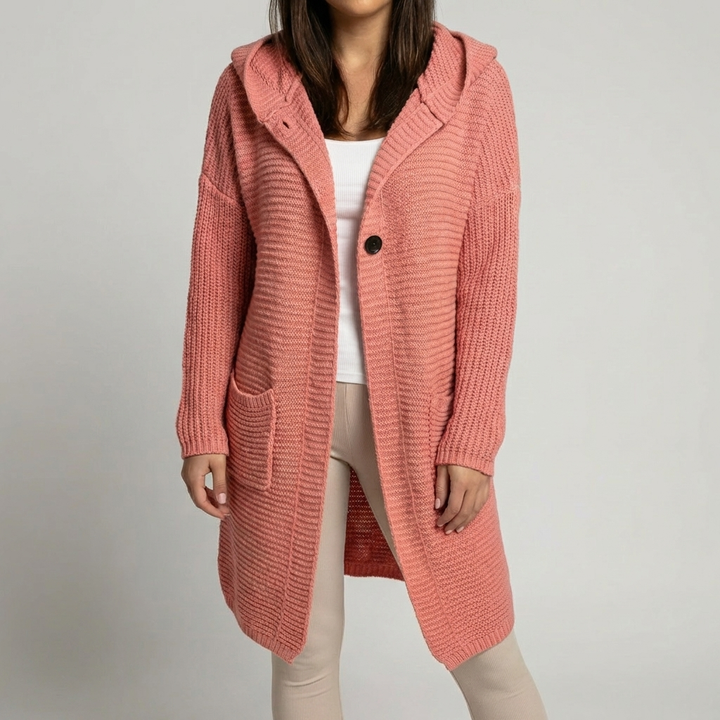 Cardigan Con Cappuccio In Maglia Comoda Per Donne