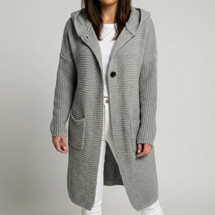 Cardigan Con Cappuccio In Maglia Comoda Per Donne