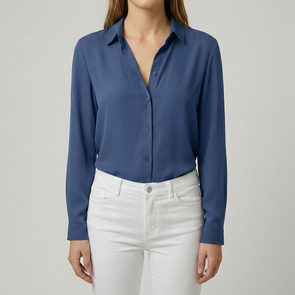 Blusa da donna con bottoni e colletto