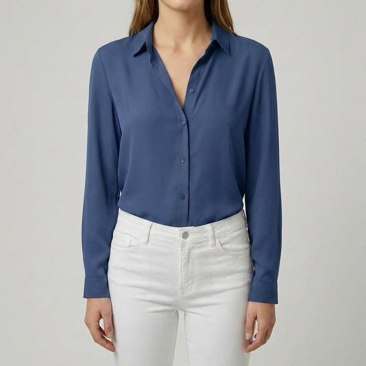Blusa da donna con bottoni e colletto