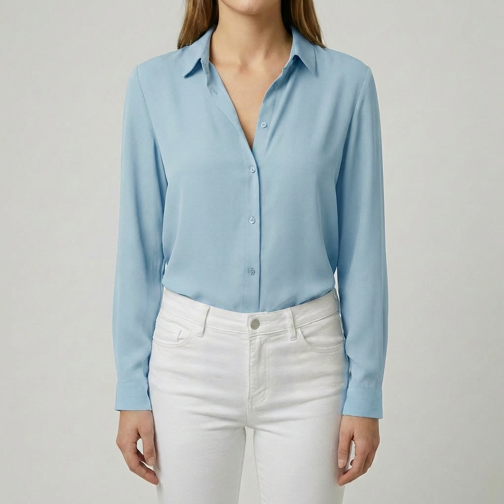 Blusa da donna con bottoni e colletto