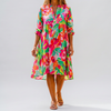 Abito Camicia Midi Floreale Over Size per Donne