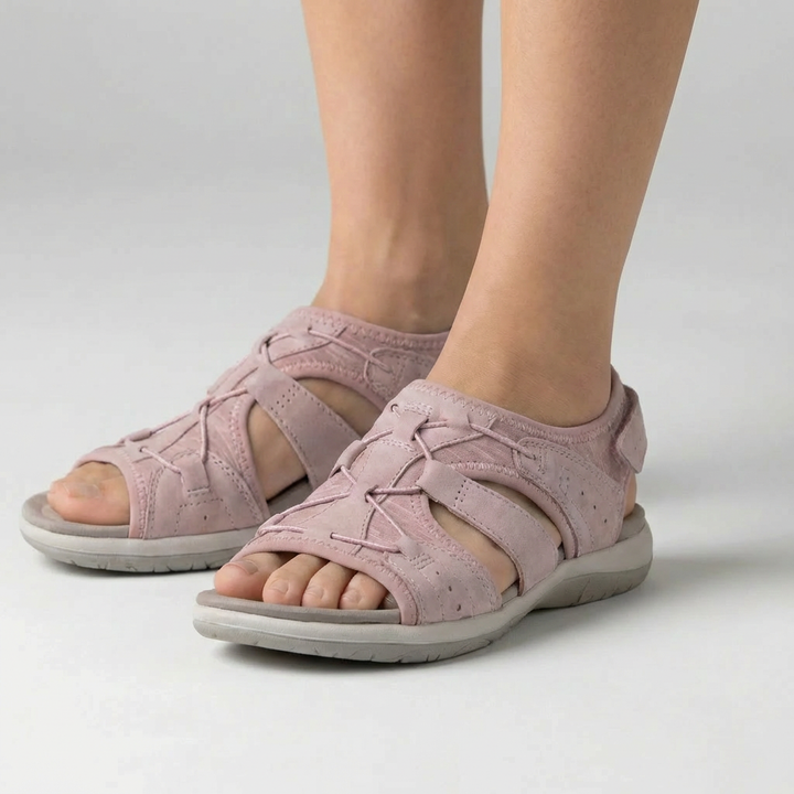 Sandaletta a Wedge con Triplo Cinghia Regolabile per Donne