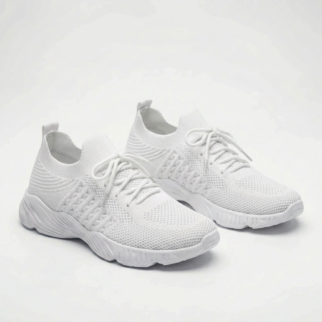 Sneaker in Maglia Traspirante con Lacci
