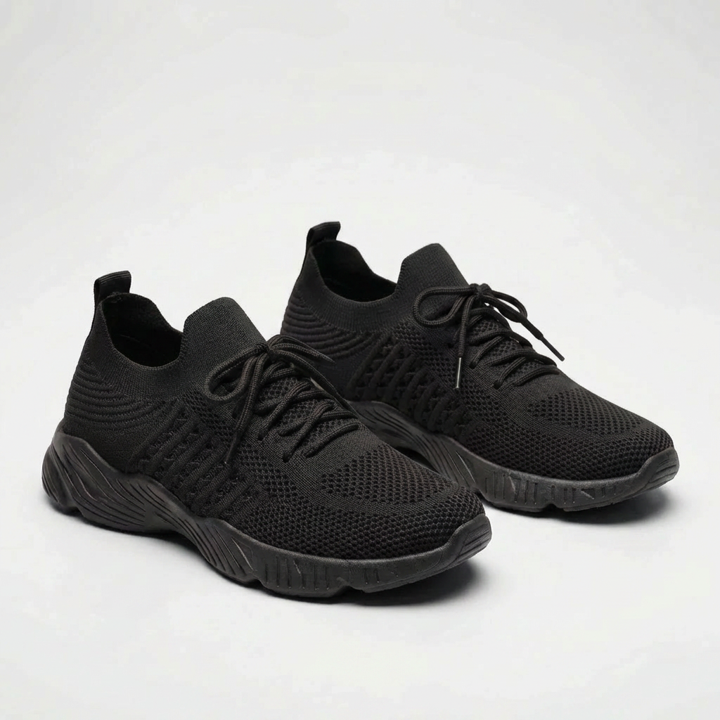 Sneaker in Maglia Traspirante con Lacci