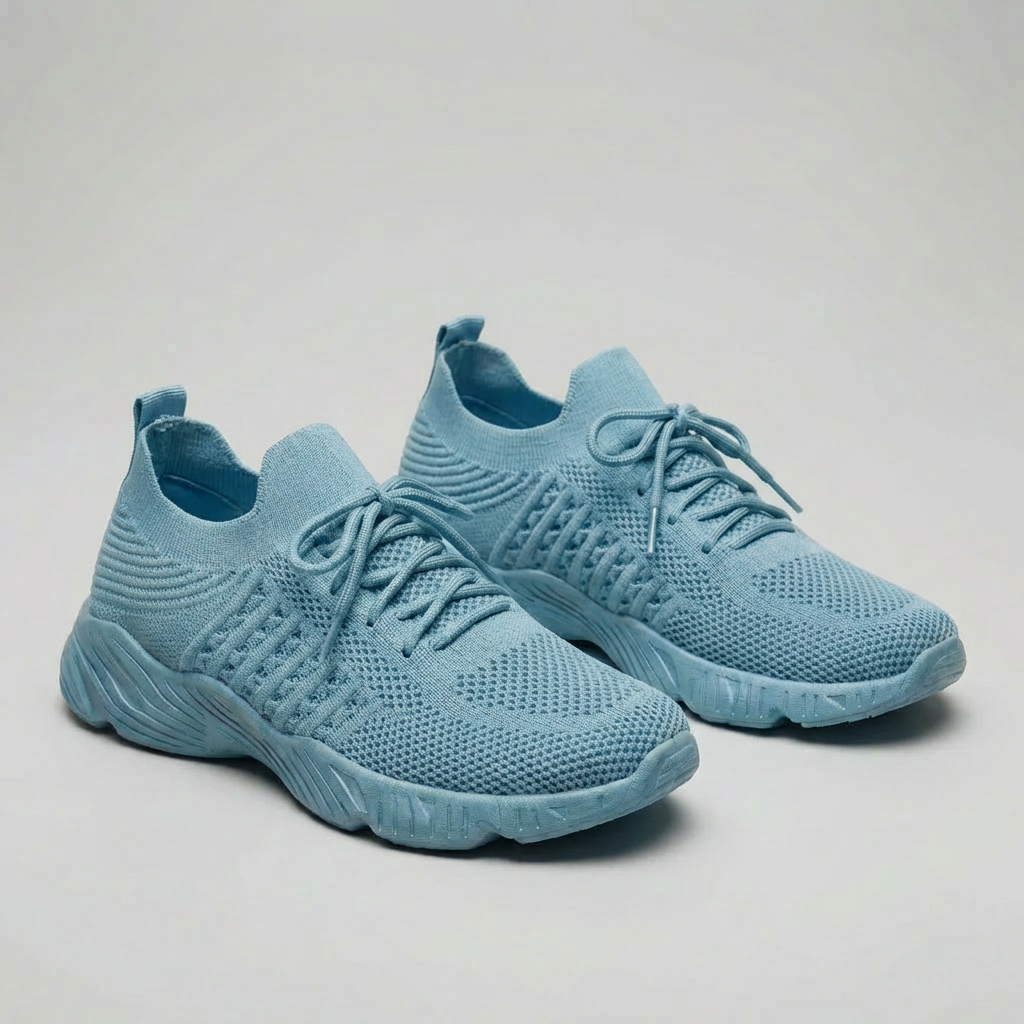 Sneaker in Maglia Traspirante con Lacci