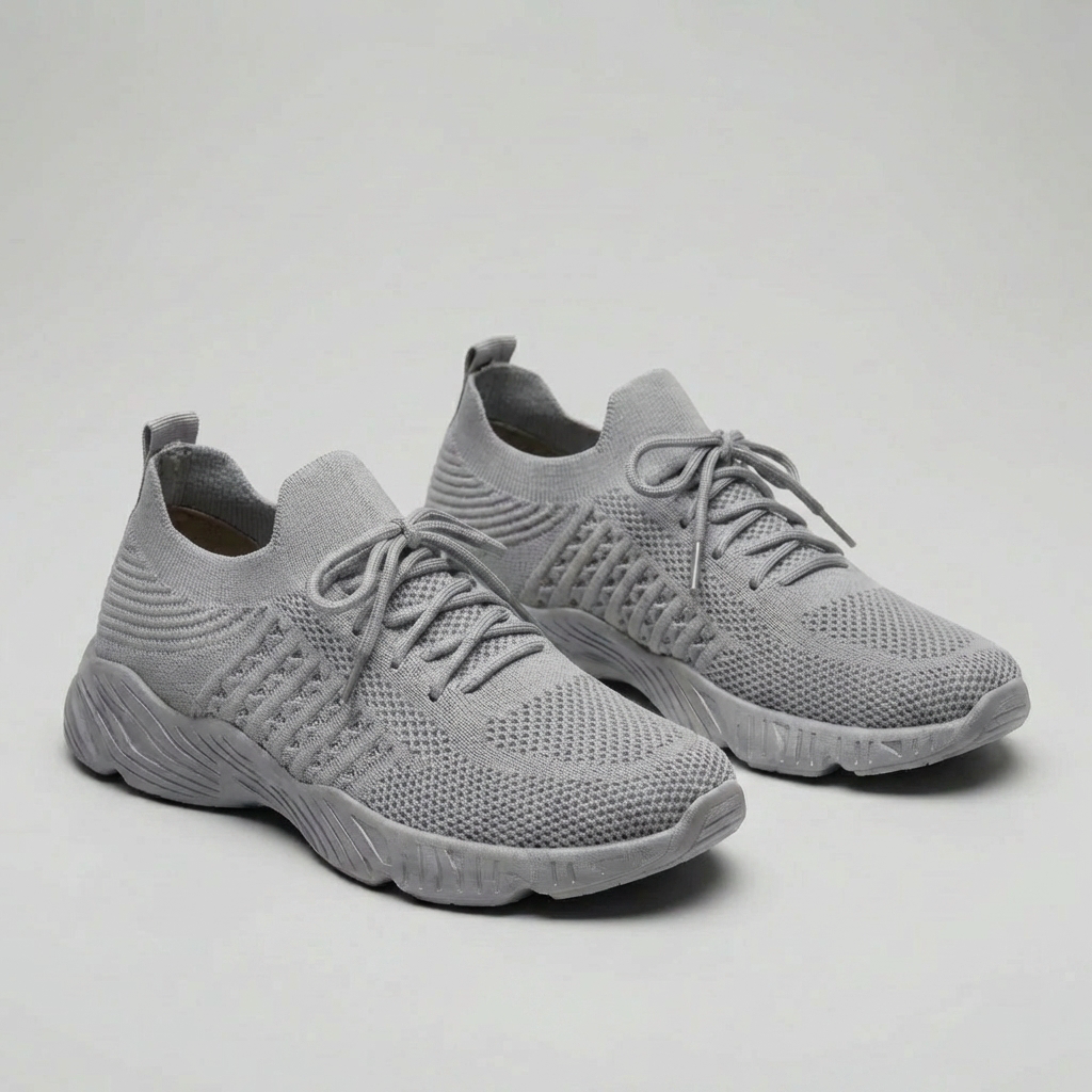 Sneaker in Maglia Traspirante con Lacci