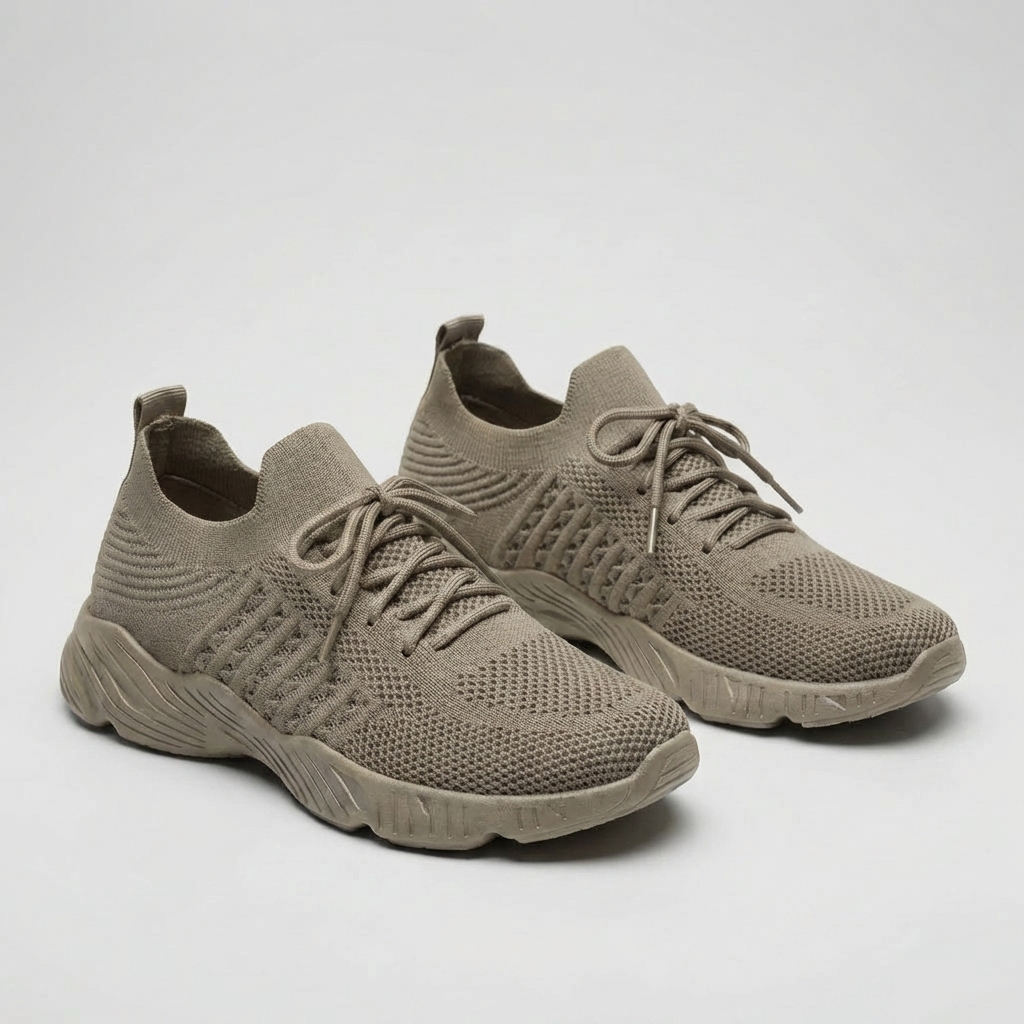 Sneaker in Maglia Traspirante con Lacci