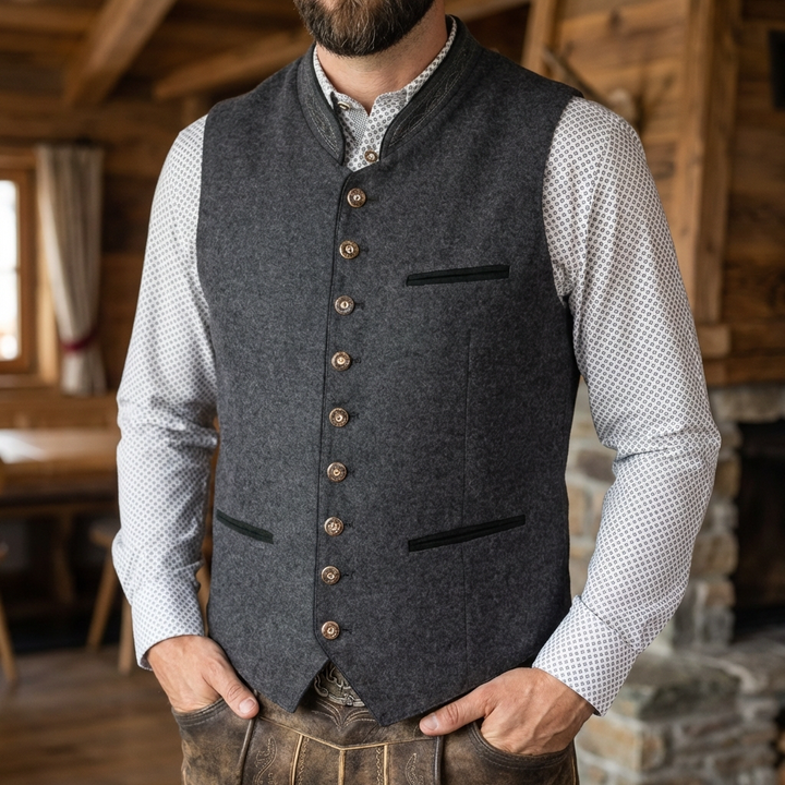Gilet con Collo Alto Buttoned Uomo