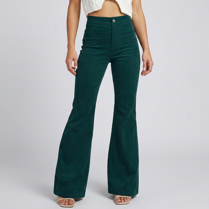 Pantaloni a Zampa in Corduroy Trendy per Donna