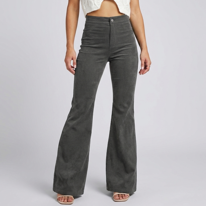 Pantaloni a Zampa in Corduroy Trendy per Donna