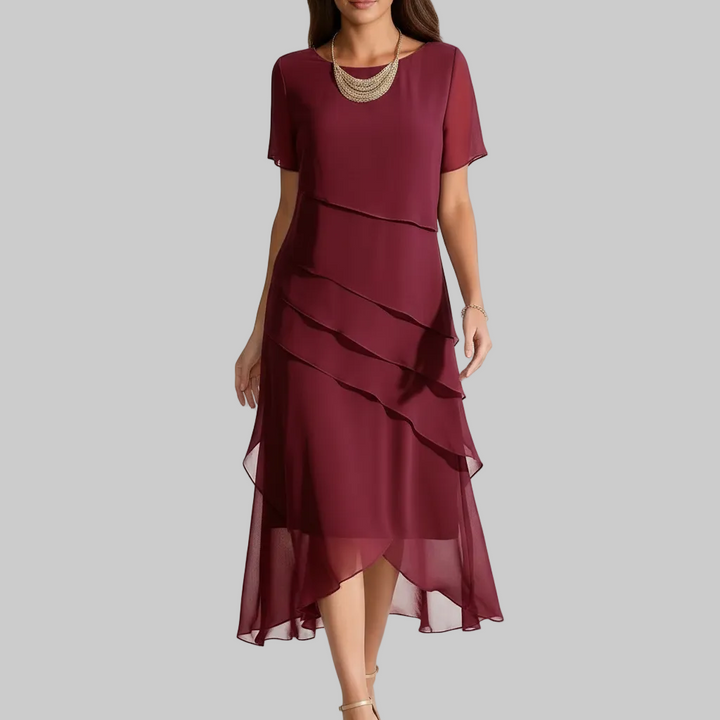 Abito Midi in Chiffon Luxe per Donne
