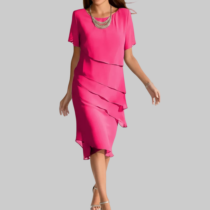 Abito Midi in Chiffon Luxe per Donne