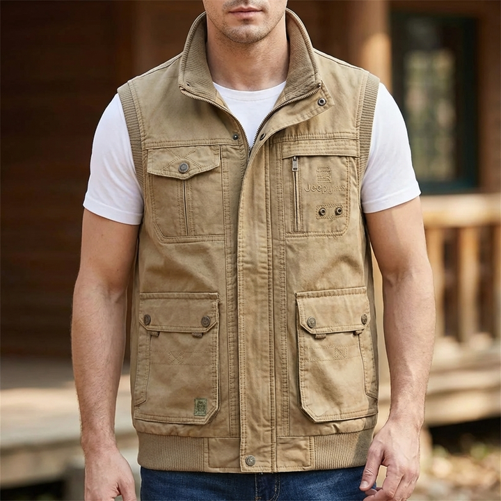 Gilet Funzionale da Uomo con Molte Tasche