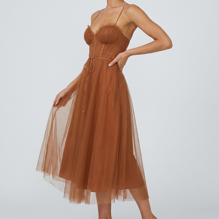 Abito Maxi Senza Maniche Leggero da Donna con Scollo a V
