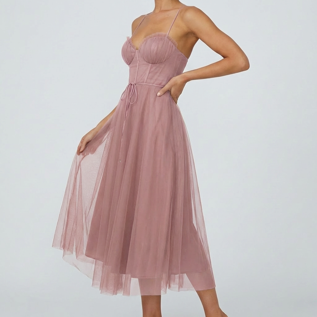 Abito Maxi Senza Maniche Leggero da Donna con Scollo a V
