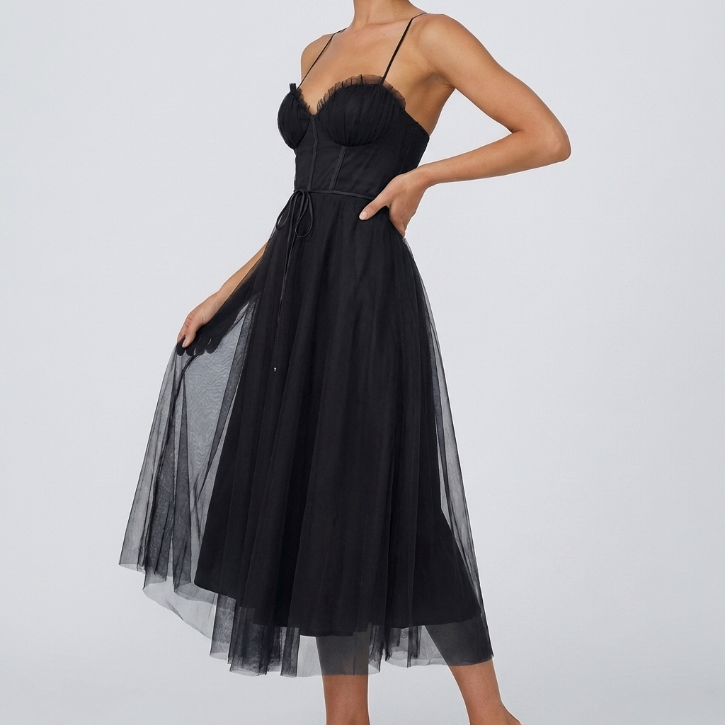 Abito Maxi Senza Maniche Leggero da Donna con Scollo a V