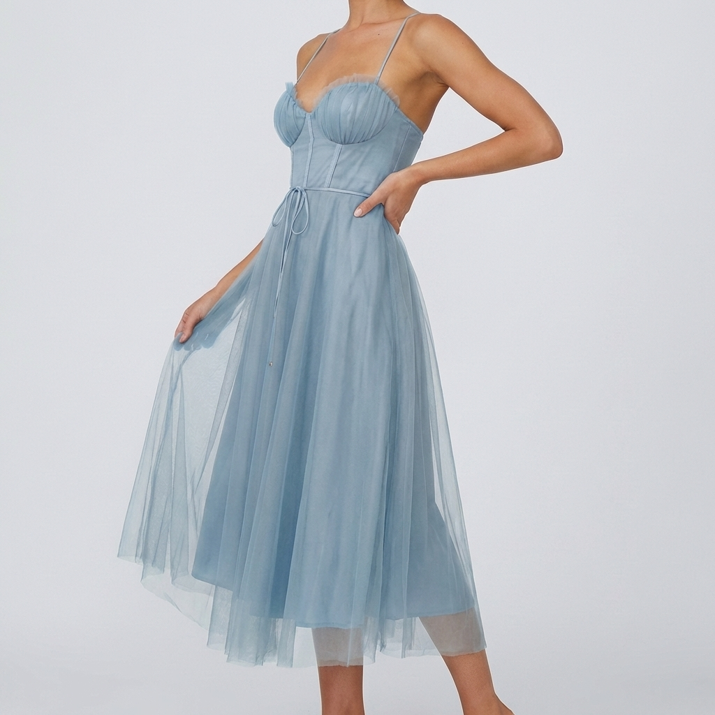 Abito Maxi Senza Maniche Leggero da Donna con Scollo a V