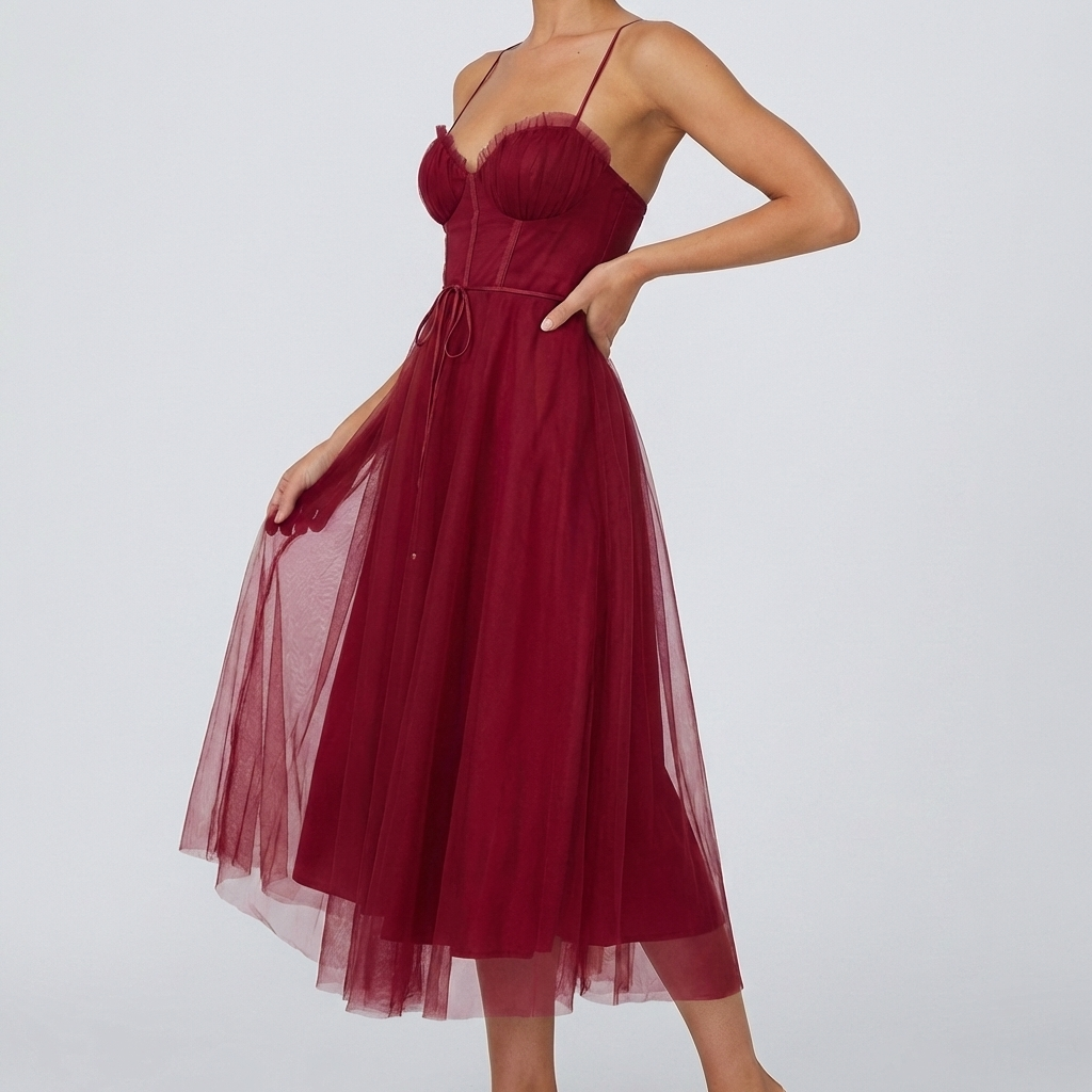 Abito Maxi Senza Maniche Leggero da Donna con Scollo a V