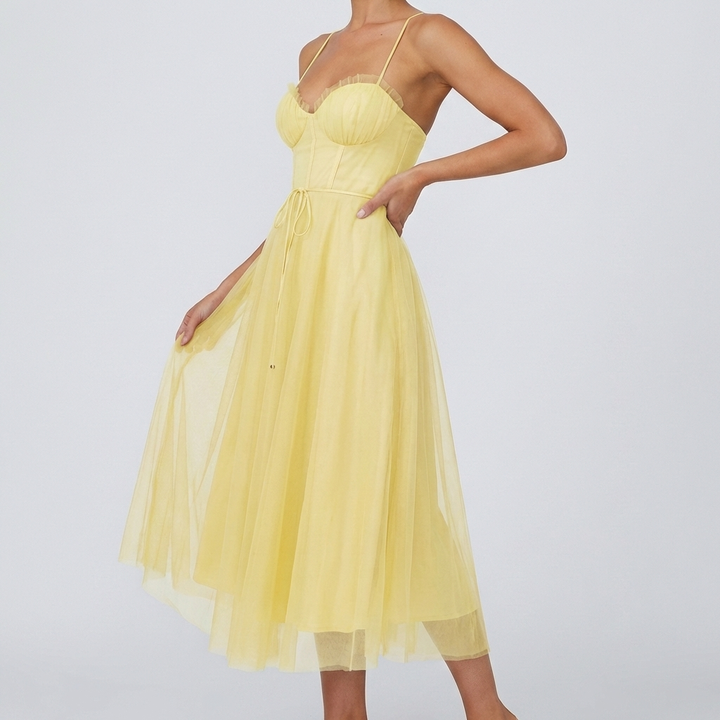 Abito Maxi Senza Maniche Leggero da Donna con Scollo a V