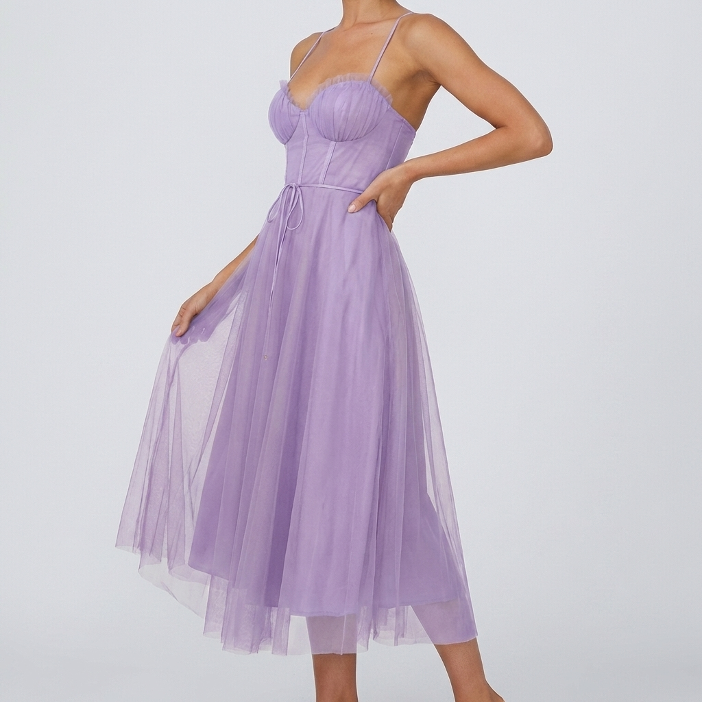 Abito Maxi Senza Maniche Leggero da Donna con Scollo a V
