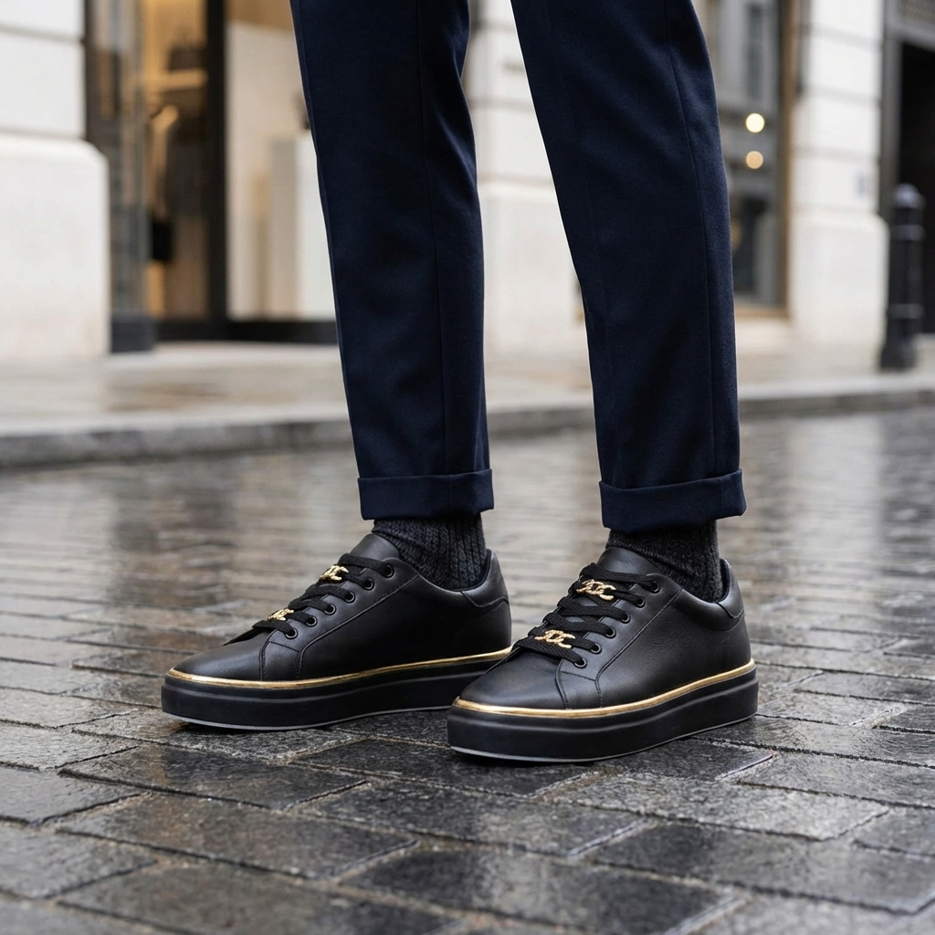 Scarpa Sneaker Moda Bassa con Lacci per Donne