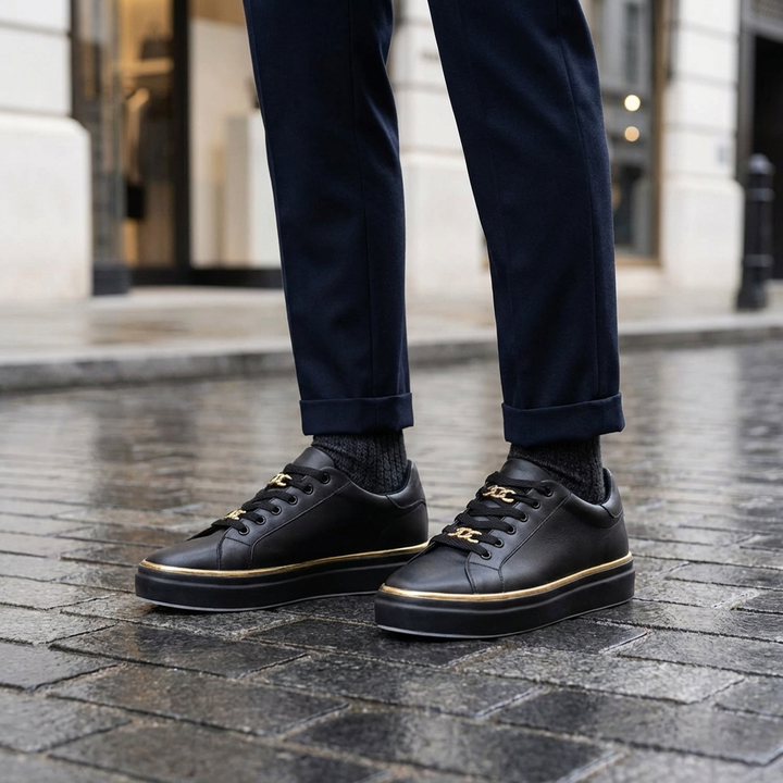 Scarpa Sneaker Moda Bassa con Lacci per Donne