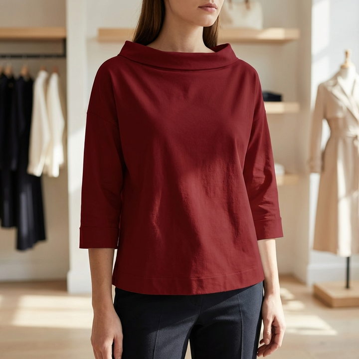 Top Casual per Donne con Revers Larghi