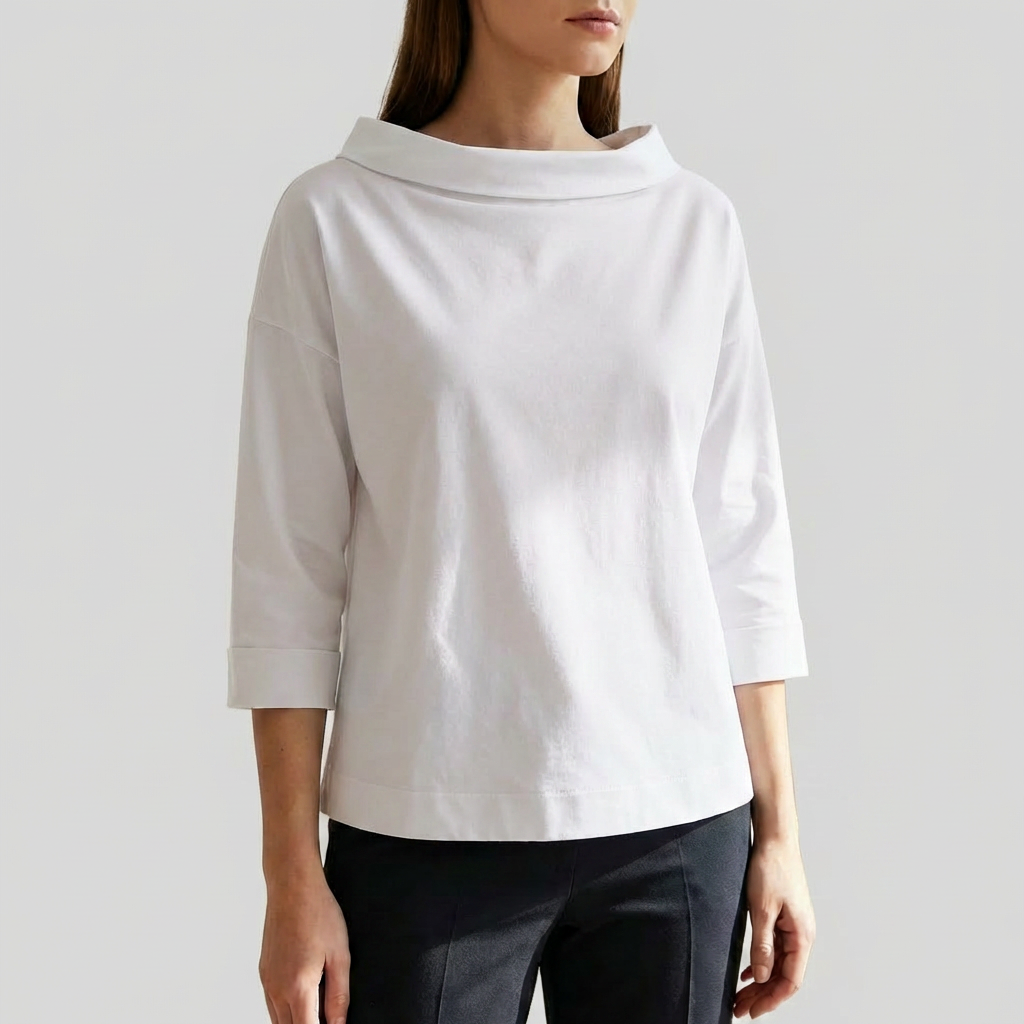 Top Casual per Donne con Revers Larghi