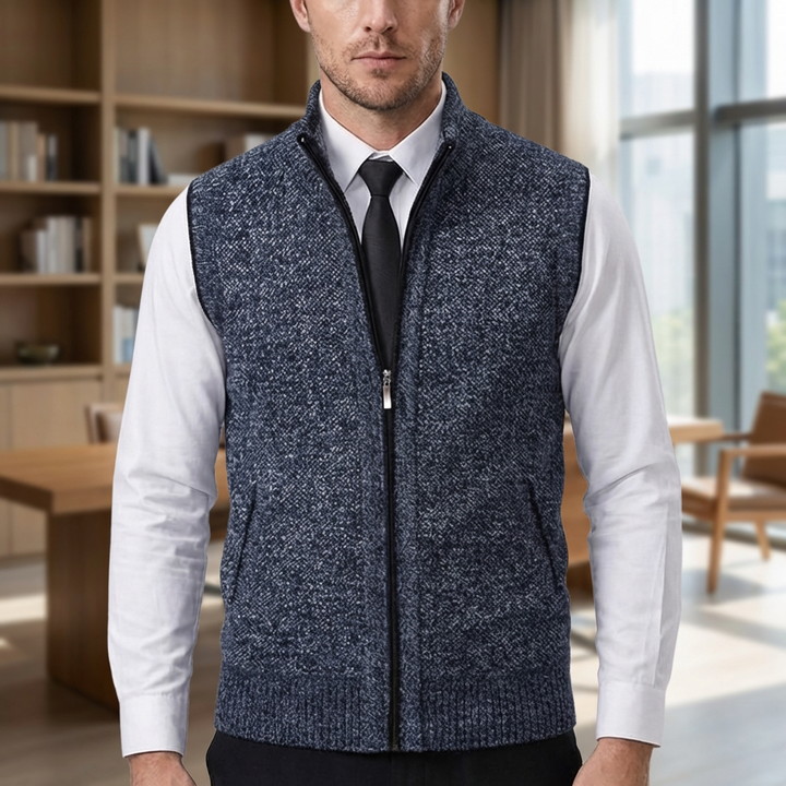 Gilet Zip Knitted Classico da Uomo