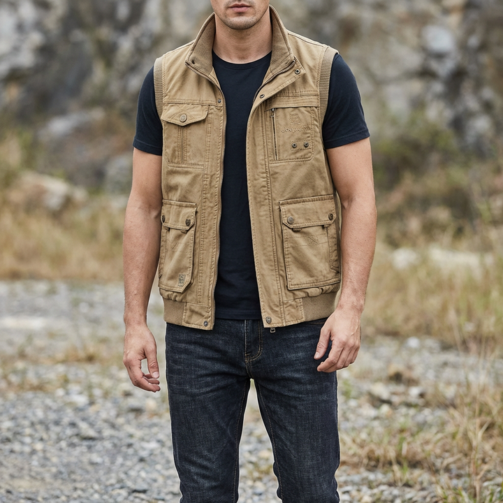 Gilet Utility Multi-Tasche per Uomo