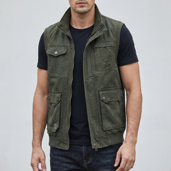 Gilet Utility Multi-Tasche per Uomo