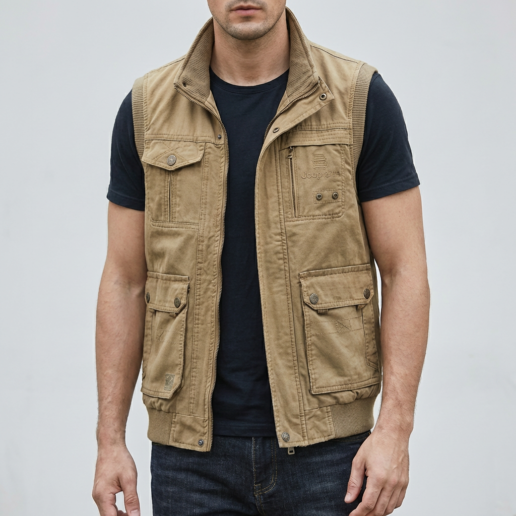 Gilet Utility Multi-Tasche per Uomo