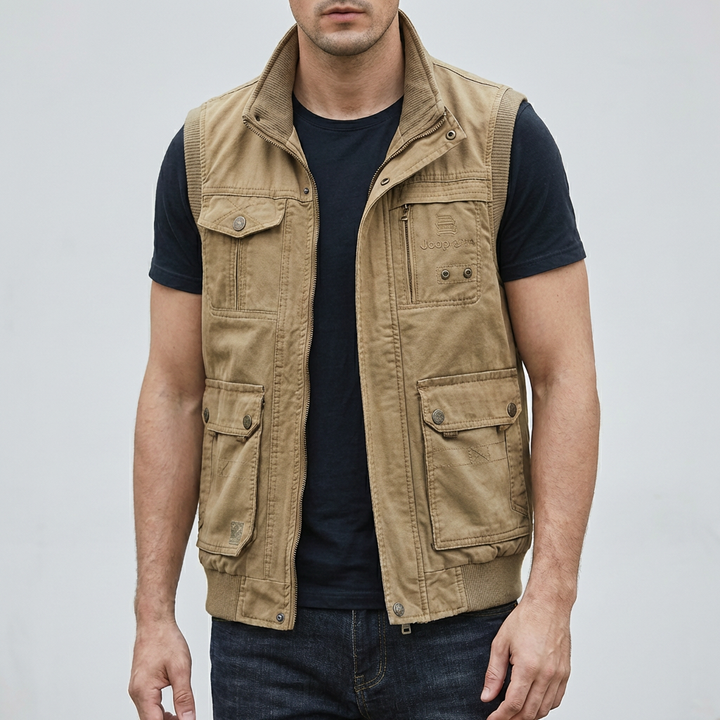 Gilet Utility Multi-Tasche per Uomo