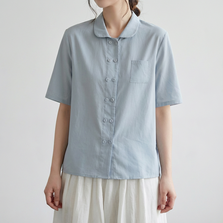 Blusa Morbida in Cotone e Lino per Donne