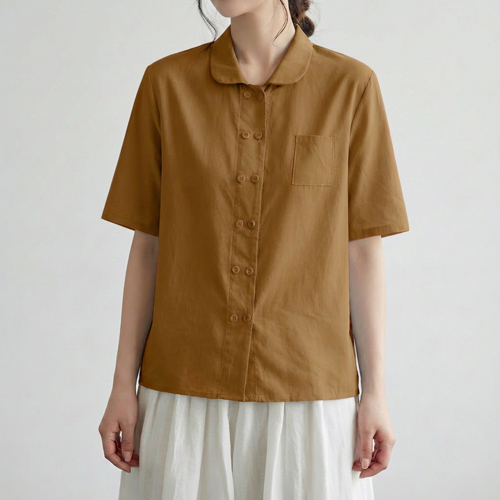 Blusa Morbida in Cotone e Lino per Donne