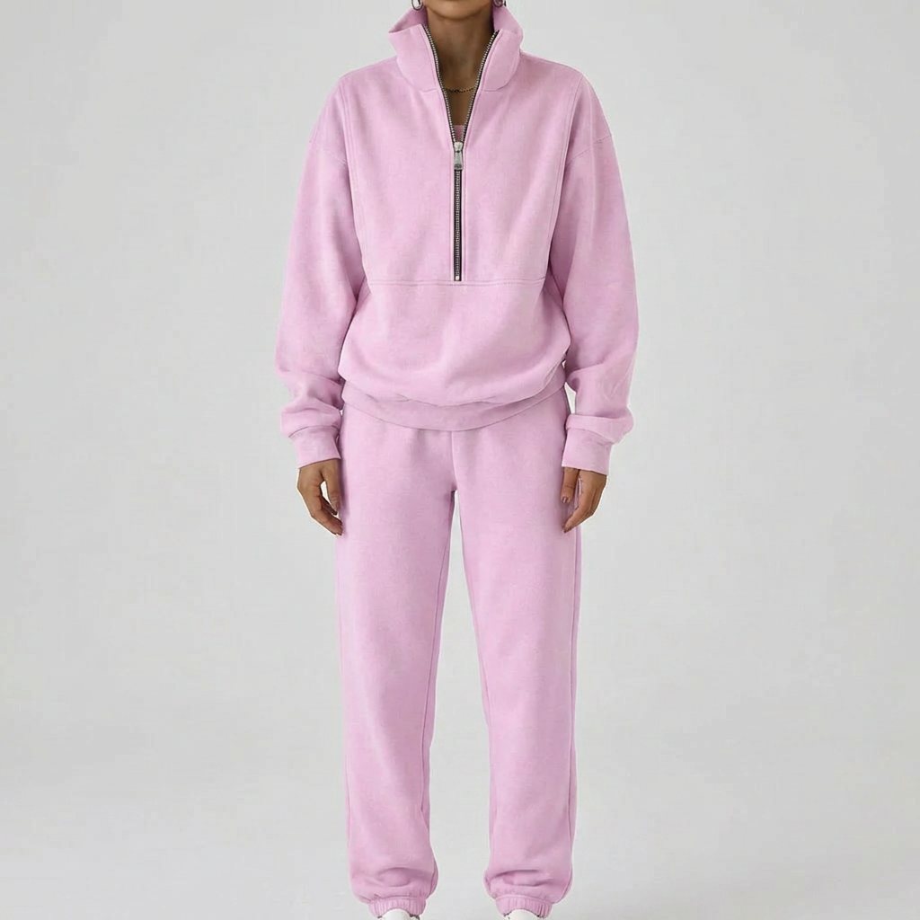 Pullover Comodo per Tuta con Zipper per Donne